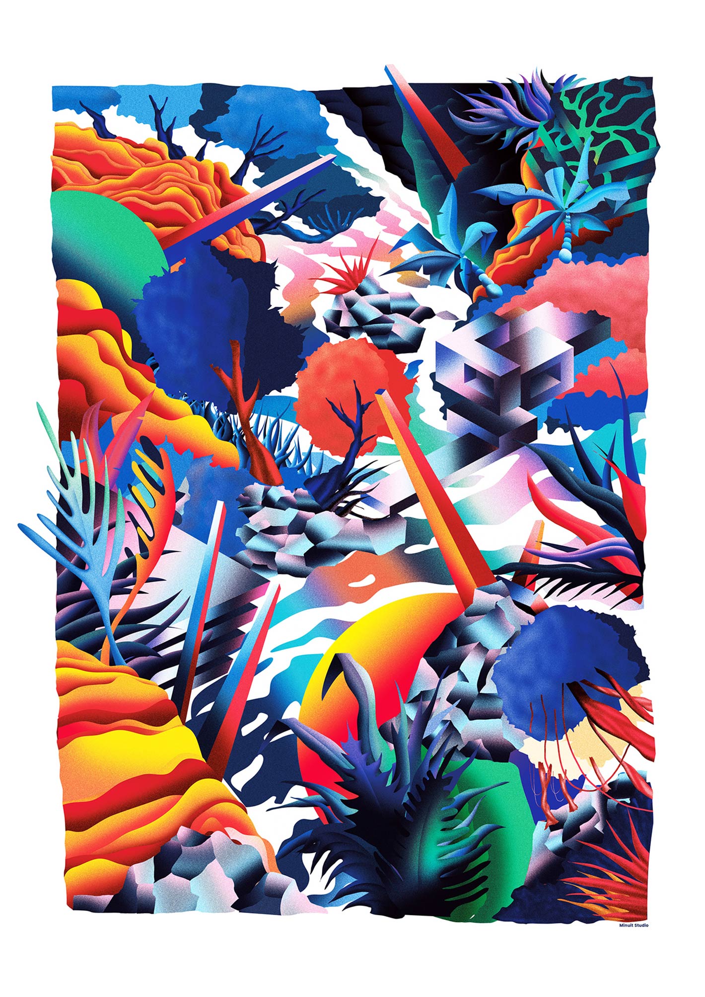 illustrateur francais abstrait affiche