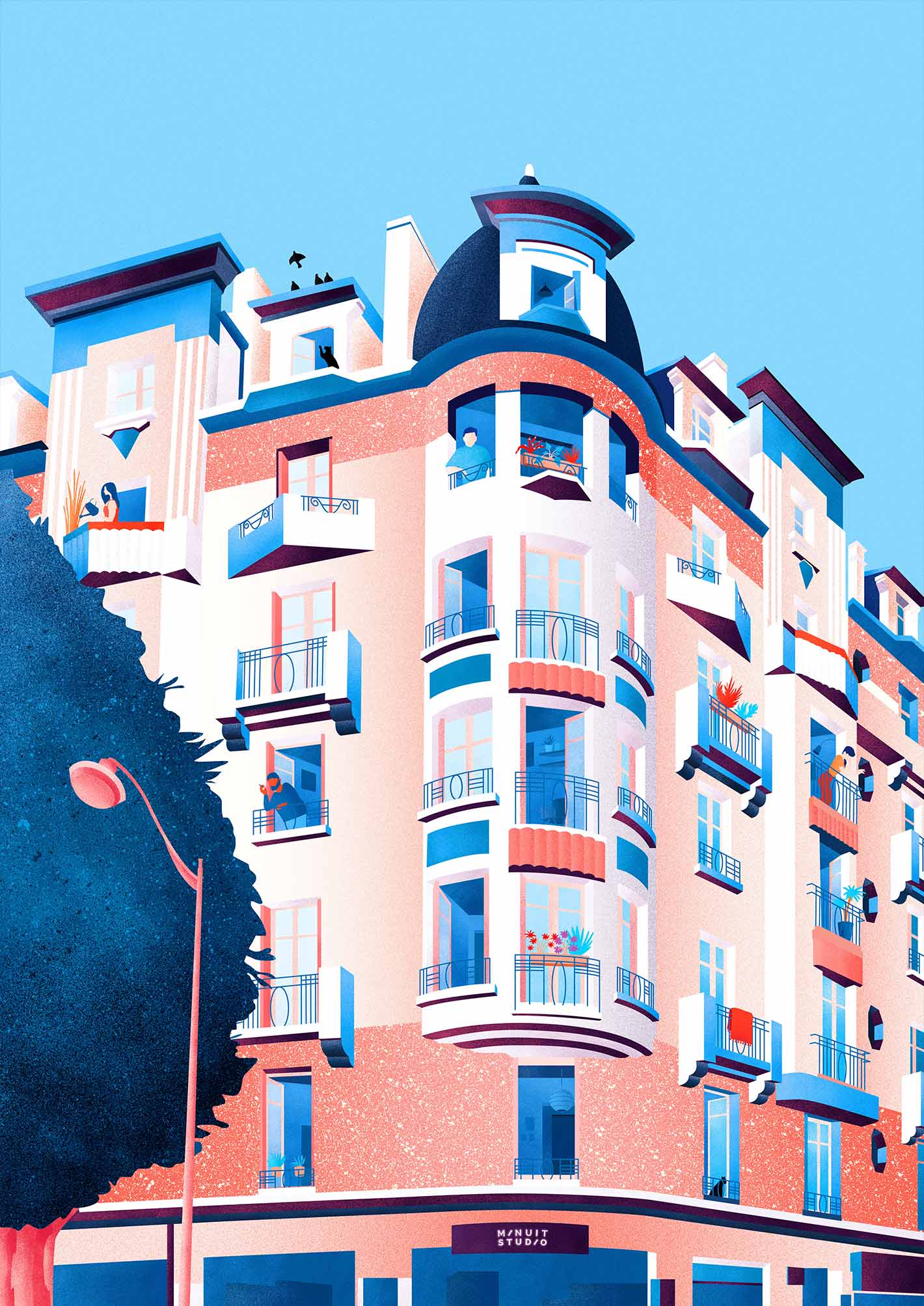 immeuble poirier mosaique odorico rennes affiche