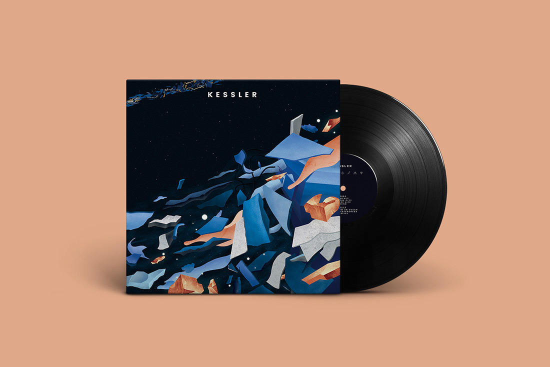 Graphisme Vinyle pochette illustrateur électro