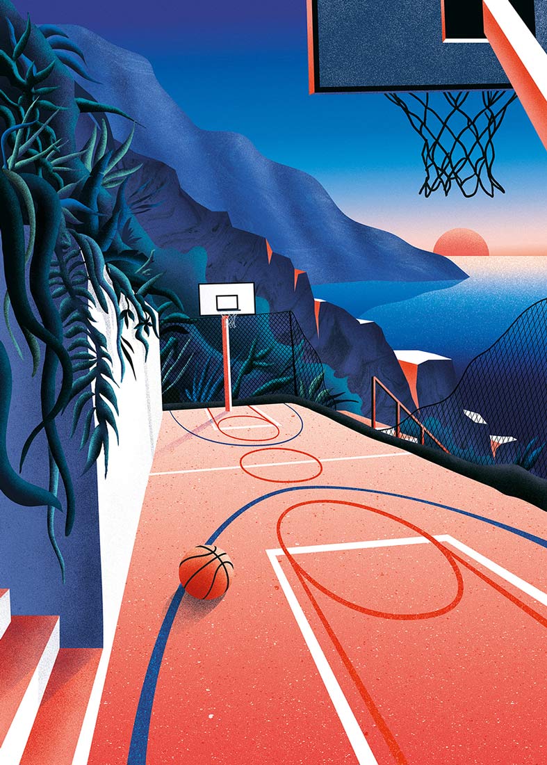illustration affiche colorée rennes cadeau graphique